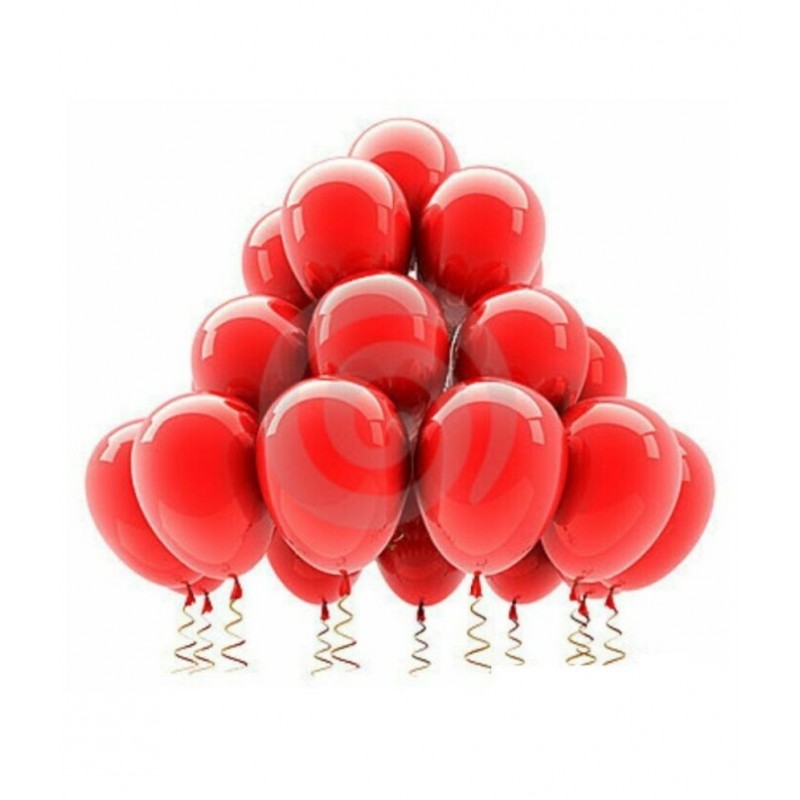 100 Pc. Metallic Balloons (Red)(12 Inchs) Birthday, Party, Festival, Diwali Christmas New Year Anniversary for happy birthday decoration item, birthday decoration kit, birthday balloon decoration combo for Boys, Girls, Kids, husband and Wife.