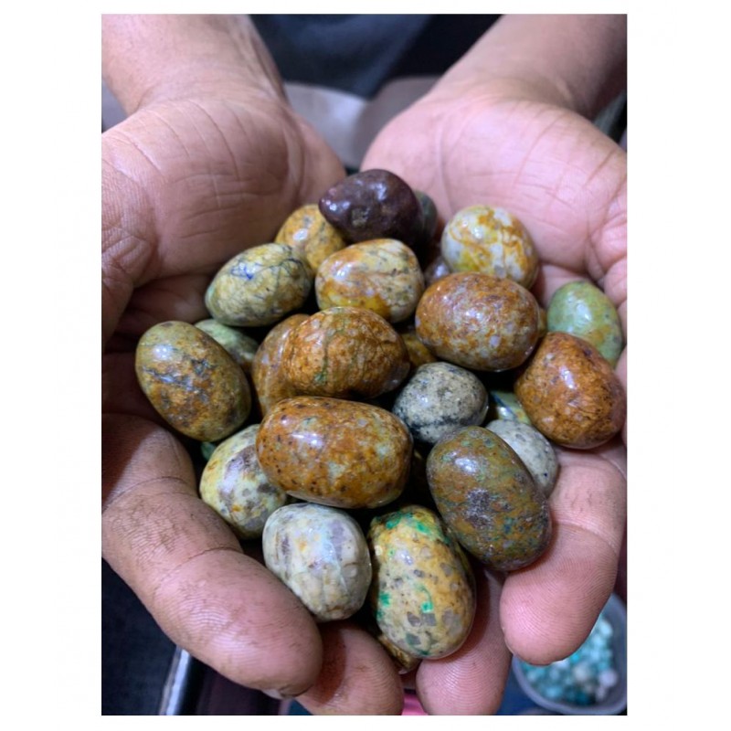 100GM Multi Colour Chrysocolla Natural Agate Stone Tumble