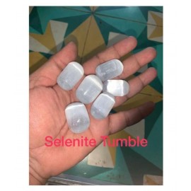 100GM White Selenite Natural Agate Tumble Stone