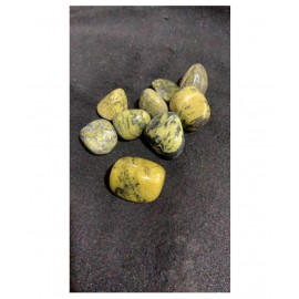 100GM Yellow and Black Serpentine Natural Agate Stone Tumble