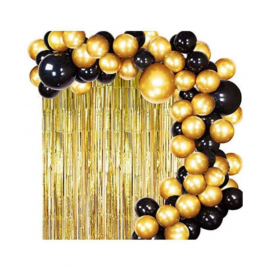 102 Premium Decoration Combo 2 Golden Fringe Curtains +Metallic Balloons ( pack of 100pcs) 102 Premium Decoration Combo 2 Golden Fringe Curtains +Metallic Balloons ( pack of 100pcs)