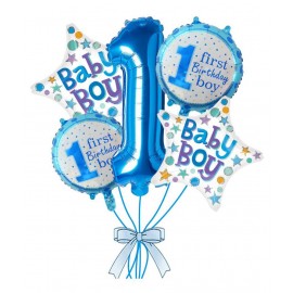 1st birthday Balloons decoration Kit Combo for baby boy - 5Pcs For First Year Bday Supplies Decorations, Blue, Party Banner 1st birthday Balloons decoration Kit Combo for baby boy - 5Pcs For First Year Bday Supplies Decorations, Blue, Party Banner