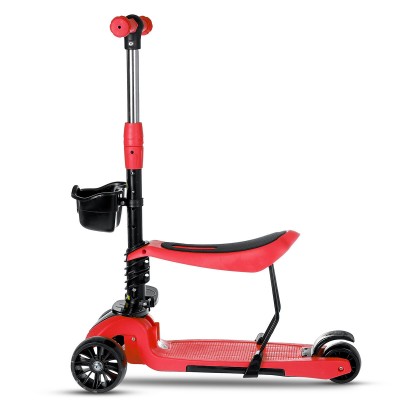 2-in-1 Folding Kids Scooter Adjustable Height Baby Bike Tricycle with Flashing Wheels Children Gift for 3-9 Years Old 2-in-1 Folding Kids Scooter Adjustable Height Baby Bike Tricycle with Flashing Wheels Children Gift for 3-9 Years Old