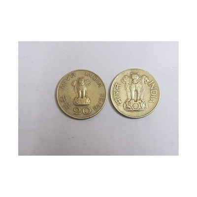 20 PAISA Two COINS ( GHANDHIJI & LOTUS) Modern Coin Collection (2 Coins)