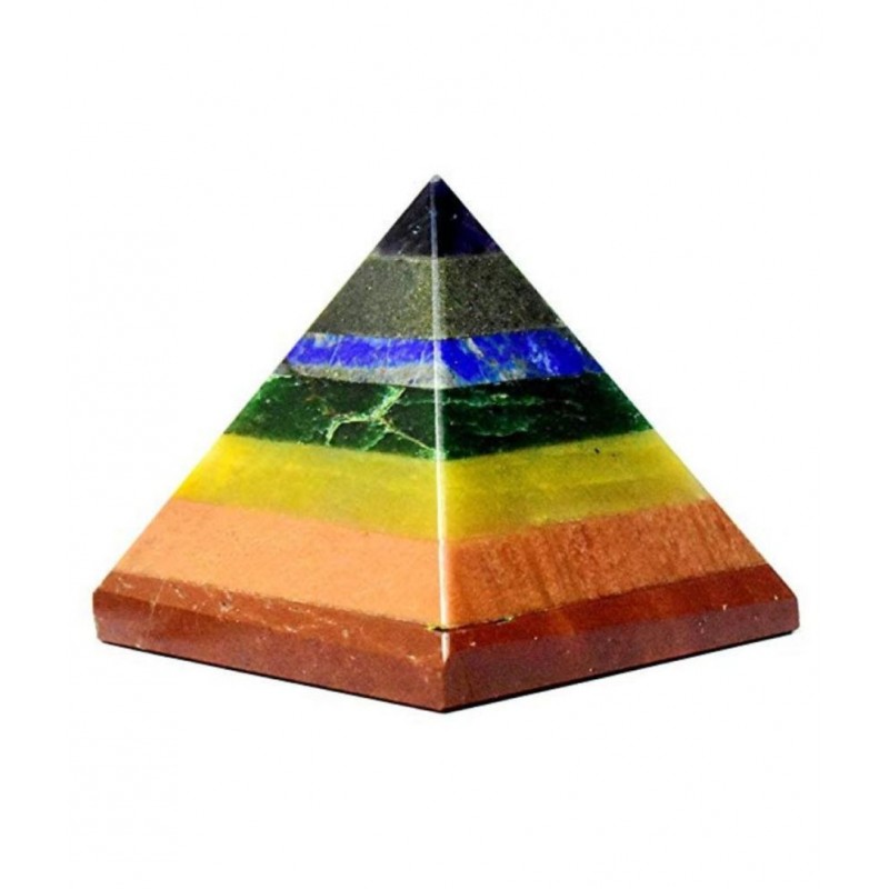 2.5 Inches Multi 7 Chakra Natural Agate Stone Pyramid