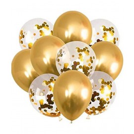 30 Metallic Balloon (Golden) + 5 Confetti Balloon (Golden) 30 Metallic Balloon (Golden) + 5 Confetti Balloon (Golden)
