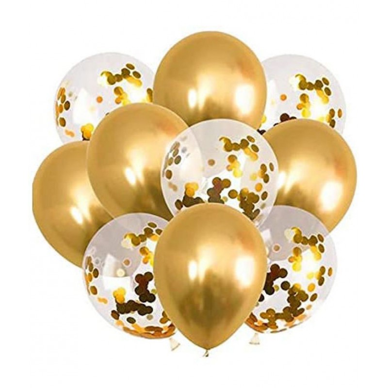 30 Metallic Balloon (Golden) + 5 Confetti Balloon (Golden)