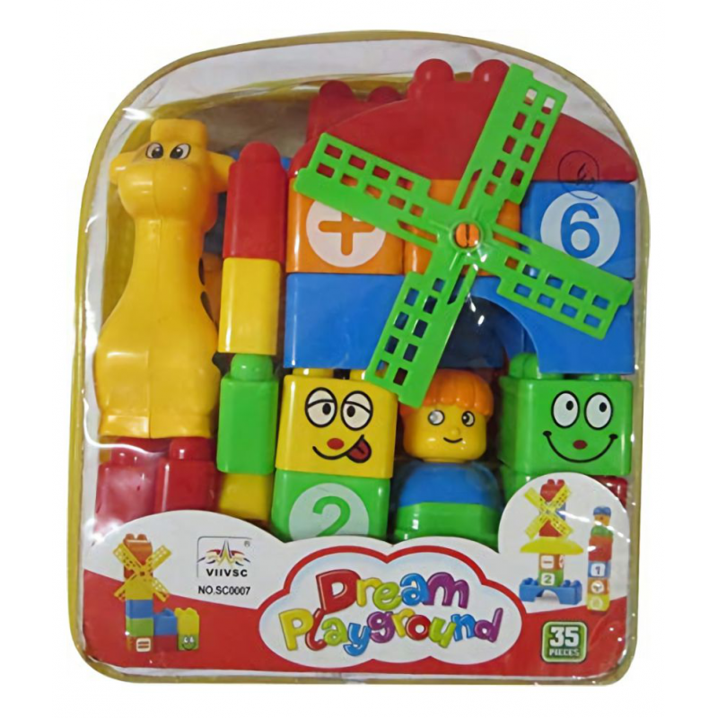 35 Pieces Blocks Toy Set for Toddlers | Colourful Building Blocks Activity and Play Puzzle