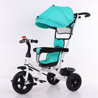 4 In 1 Baby Tricycle Folding Kids Stroller 3 Wheel Bicycle Reverse Toddler for 1-6 Years Old