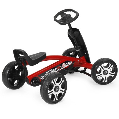 4 Wheel Kids Kart 2 Pedal Adjustable Seat Car Kids' Pedal Bike Children Bicycle Ride-on Toy Max Load 165lbs for 2-5 Years Old