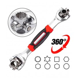 48 in 1 Socket Wrench Tools Works with Spline Bolts Torx 360 Degree 6-Point Universal Furniture Car Repair Hand Tool Handles up to 135kg of Pressure Universal Hand Tool Wrench