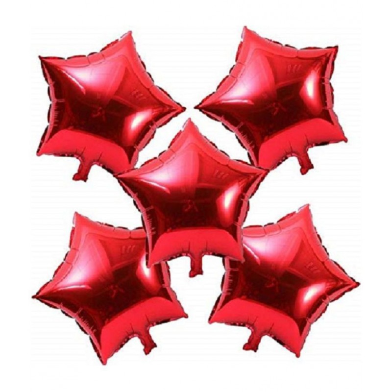 5 Red Star for happy birthday decoration item, birthday decoration kit, birthday balloon decoration combo for Boys, Girls, Kids, husband and Wife.