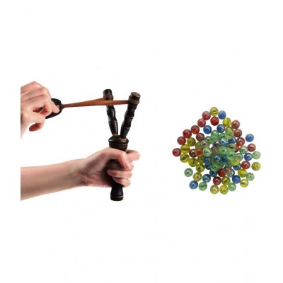 50 kanche with wooden slingshot