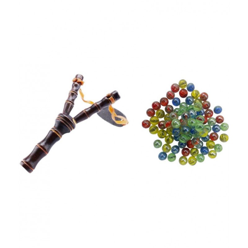 50 kanche with wooden slingshot