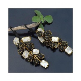 6 Inches  Black Tourmaline With White Selenite Door And Car Hanging