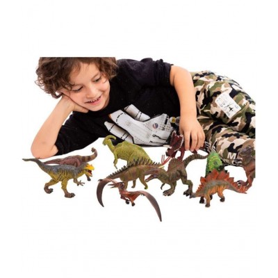 6 Realistic Jurassic Colossal Dinosaur Figures Animal Playset Best for School Classroom Projects, Play time for Kids and Birthday Presents