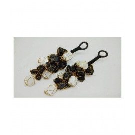 7 to 8 Inches  Black Tourmaline With White Selenite Hanging