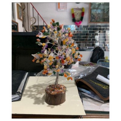 7 to 9 Inches Multi Color Natural Agate Stone Tree
