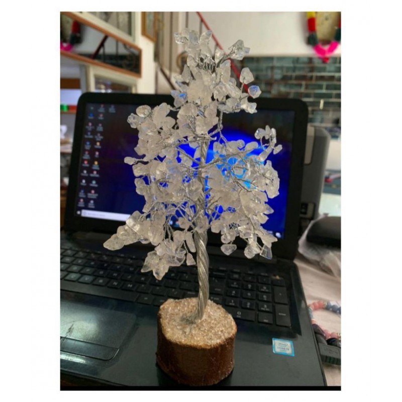 7 to 9 Inches White Clear Quartz Natural Agate Stone Tree