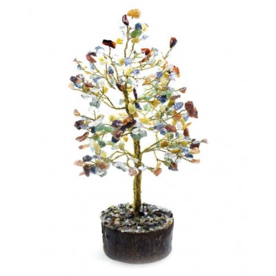 9 Inches Multi Colour 7 Chakra Natural Agate Stone Tree