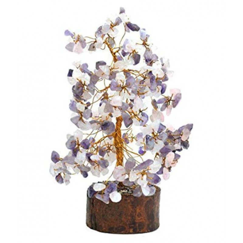 9 Inches Purple Feng Shui Gem Stone Natural Agate Stone Tree