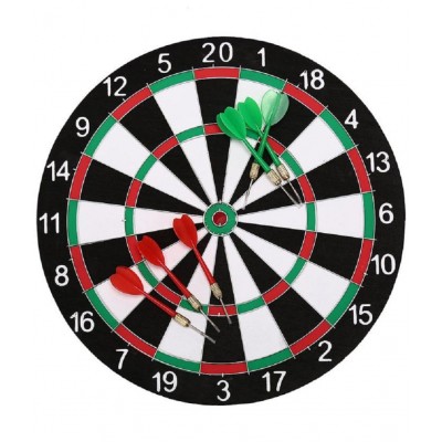 A1VK 12 Inch Wooden Double Sided Dart Board | Family Game Set with  Steel Tip Needle for Kids and Adults Dart Board Board Game