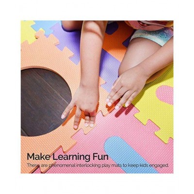 ABC and Alpha-Numeric Floor Puzzle Thick Foam Play EVA PU Mats for Kids, 36 Pieces (Multicolor) ABC and Alpha-Numeric Floor Puzzle Thick Foam Play EVA PU Mats for Kids, 36 Pieces (Multicolor)