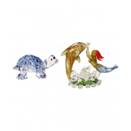 AFAST Multicolour Glass Decoratives Glasses - Pack of 2