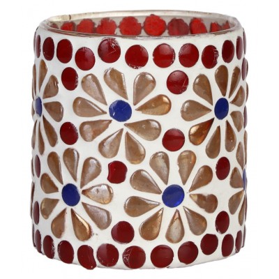 AFAST Multicolour Table Top Glass Tea Light Holder - Pack of 4