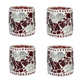 AFAST Multicolour Table Top Glass Tea Light Holder - Pack of 4