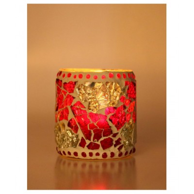 AFAST Multicolour Table Top Glass Tea Light Holder - Pack of 5