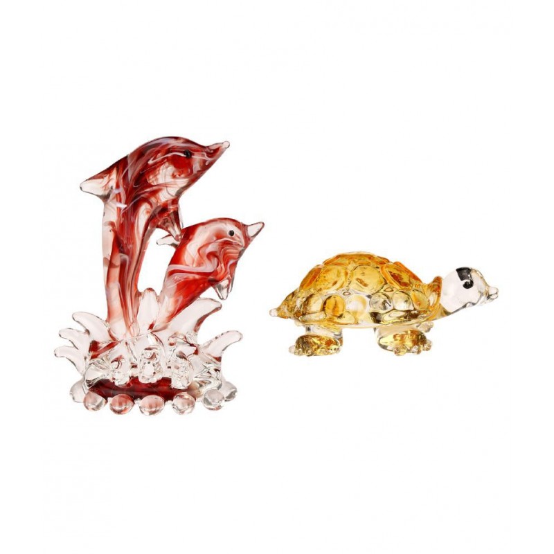 AFAST Red Glass Decoratives Glasses - Pack of 2