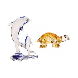 AFAST Yellow Glass Decoratives Glasses - Pack of 2