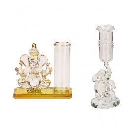 AFAST Yellow Glass Decoratives Glasses - Pack of 2