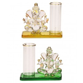 AFAST Yellow Glass Decoratives Glasses - Pack of 2