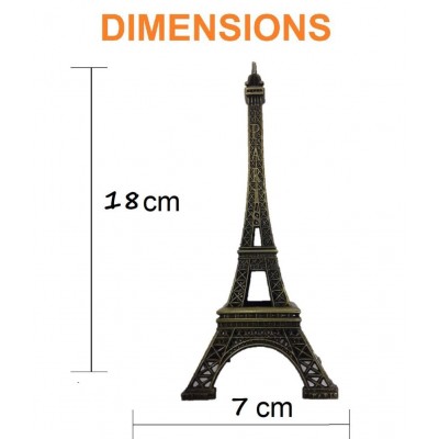 AFTERSTITCH 1 Piece Metal Eiffel Tower Antique Vintage Statue for Room, Office, Decorative Showpeice for Home, Desk Decor, Table Stand Holder, Unique Gift and Many Occasions