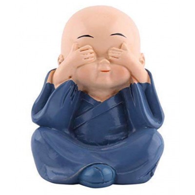 AFTERSTITCH Multicolour Acrylic Monk Buddha- Pack of 4