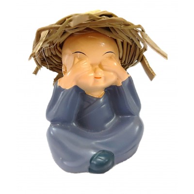 AFTERSTITCH Multicolour Acrylic Monk Buddha Smoke Backflow - Pack of 4