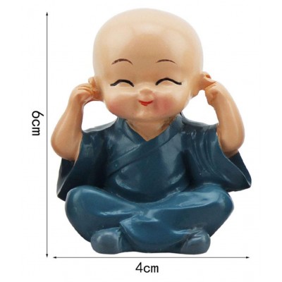 AFTERSTITCH monk set of 4 Acrylic Buddha Idol 6 x 4 cms Pack of 4