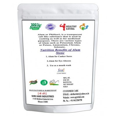 AGRI CLUB Alum Stone/Fitkari/ Raw Herbs 1 kg Pack Of 1