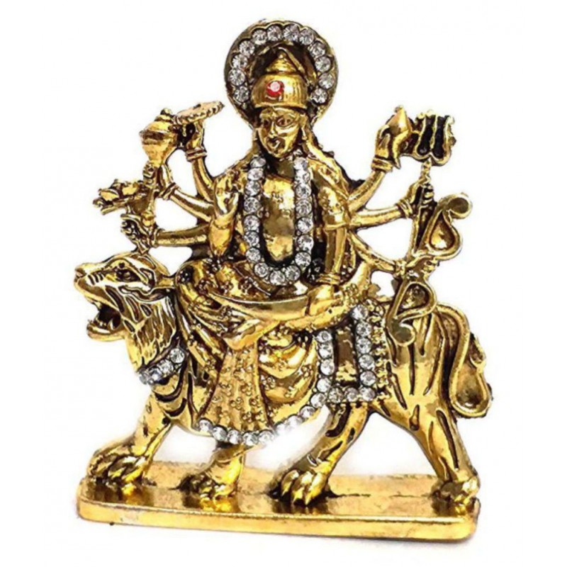 AIR9 Maa Durga Idol Metal ( Size- 8 cm)