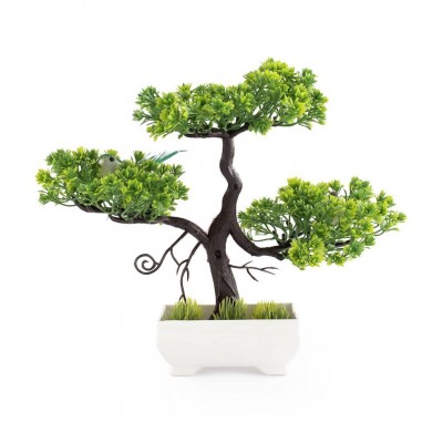AKP bonsai plant Green Artificial Tree Plastic - Pack of 1