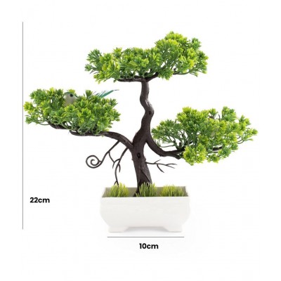 AKP bonsai plant Green Artificial Tree Plastic - Pack of 1