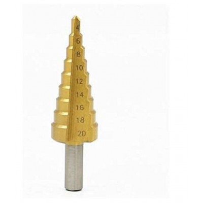 AKSHAR Step Cone Drill Hex Shank 1/4 Hole Cutter Drilling Tool (4-20 mm)