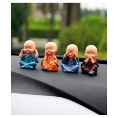 AQUASHINE Multicolour Polyresin Monk Buddha Smoke Backflow - Pack of 1