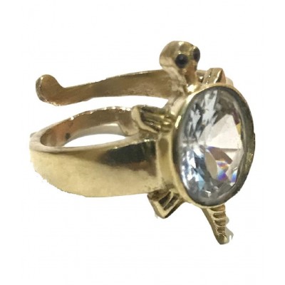 ASTRODIDI Brass Zircon Kachua Tortoise Meru Ring Adjustable For Men and Women (Multicolor)