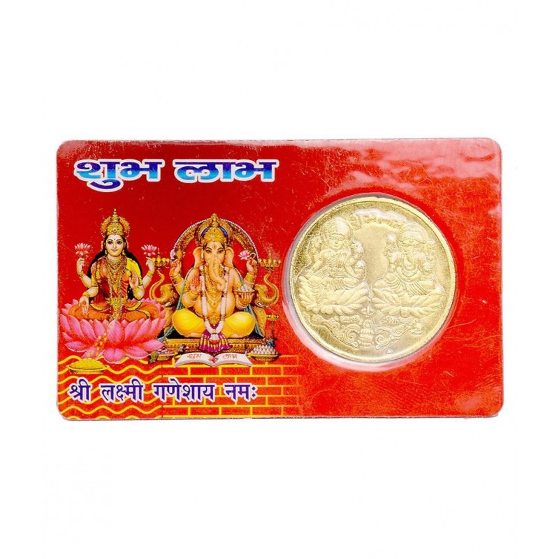 ATM Card for Wealth and Money/Gold Plated Yantra Coin Inside/Vyapaar Vridhi Yantra/Shri Laxami Ganesha Idol/Religious Card to Keep in Wallet for Wealth/Lucky God ATM Cards/Size Same as Bank ATM Card