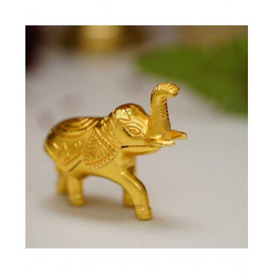 Aakrati Gold Metal Decorative Elephant - Pack of 1