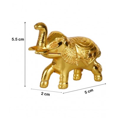 Aakrati Gold Metal Decorative Elephant - Pack of 1