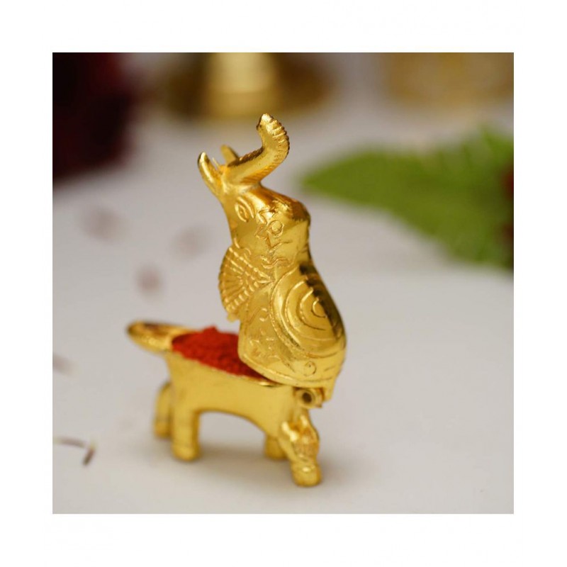 Aakrati Gold Metal Decorative Elephant - Pack of 1